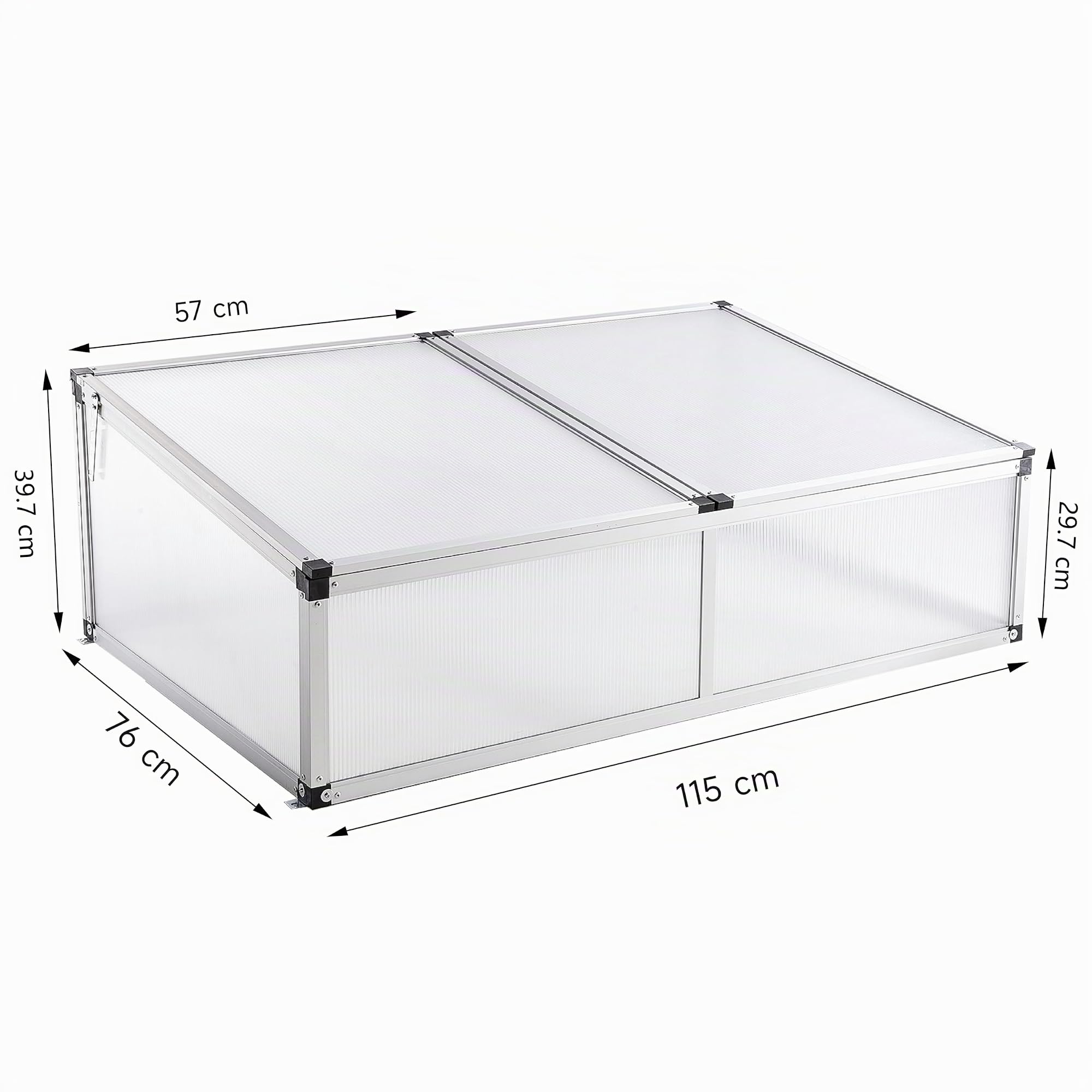 Mini serre en aluminium - Protection UV - Translucide - Dimensions (H x l x P) : 115 x 76 x 40 cm - Double toit argenté