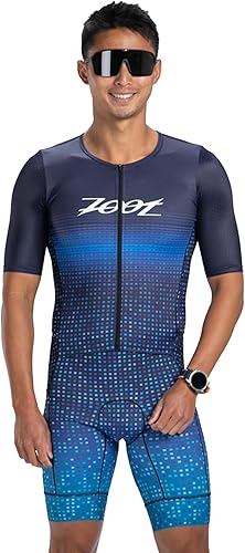 Zoot LTD Tri Aero Fz - Traje de carreras para hombre, manga corta, aerodinámico, ciclismo, carrera, natación, ciclismo, correr, tri, con bolsillos,