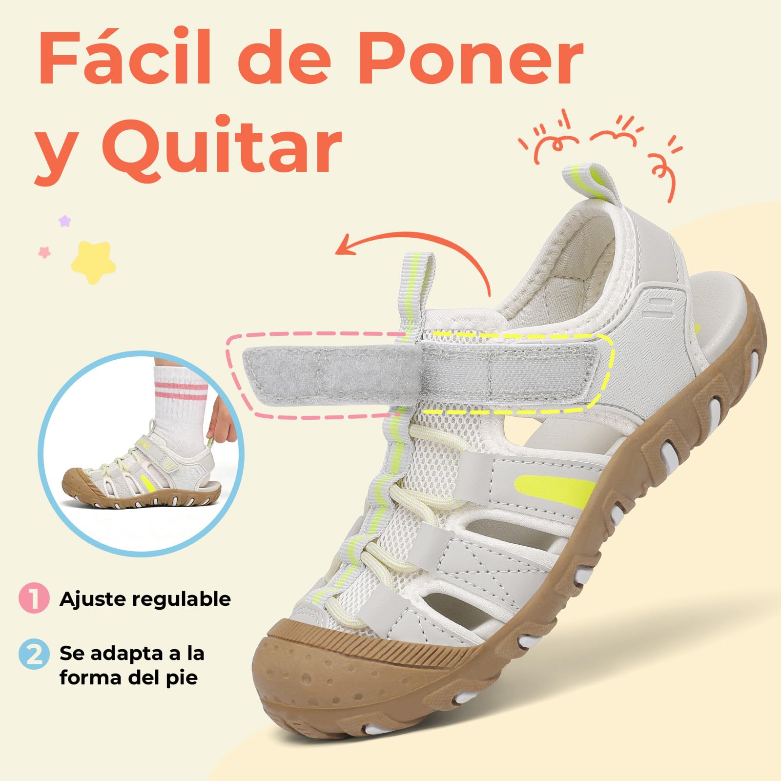 SAGUARO Sandalias Niña de Verano para Trekking y Senderismo,Talla 25-38