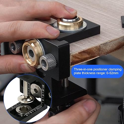 Miniatura 3 de Kit de taladro de clavija 3 en 1, juego de guía de taladro de clavija para carpintería con pasadores de orificio de 8100.591 in, plantilla de