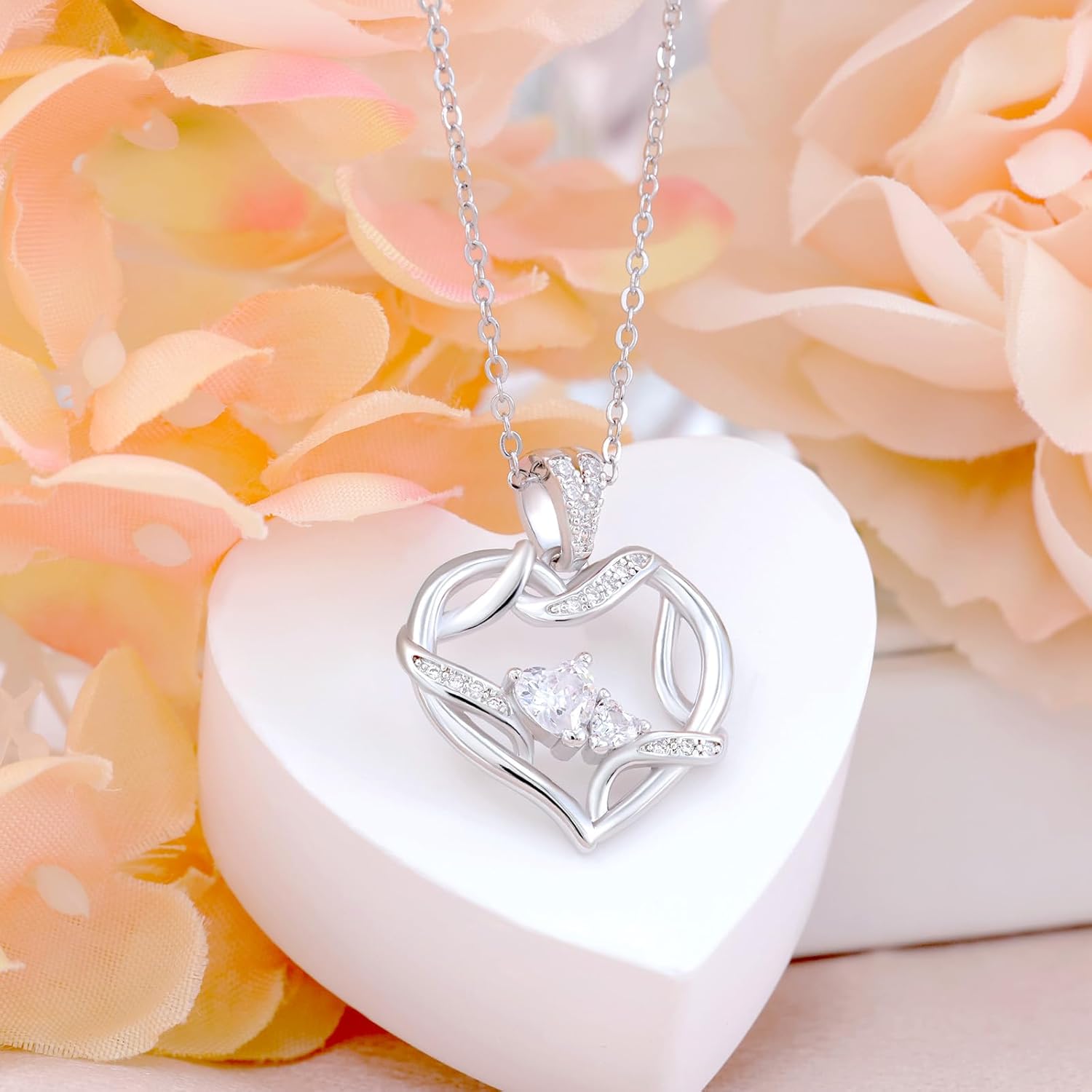 Sterling Silver Pendant Necklace Charms Hypoallergenic Fashion Jewelry Dainty Valentines Day Birthday Gift for Women - Image 4