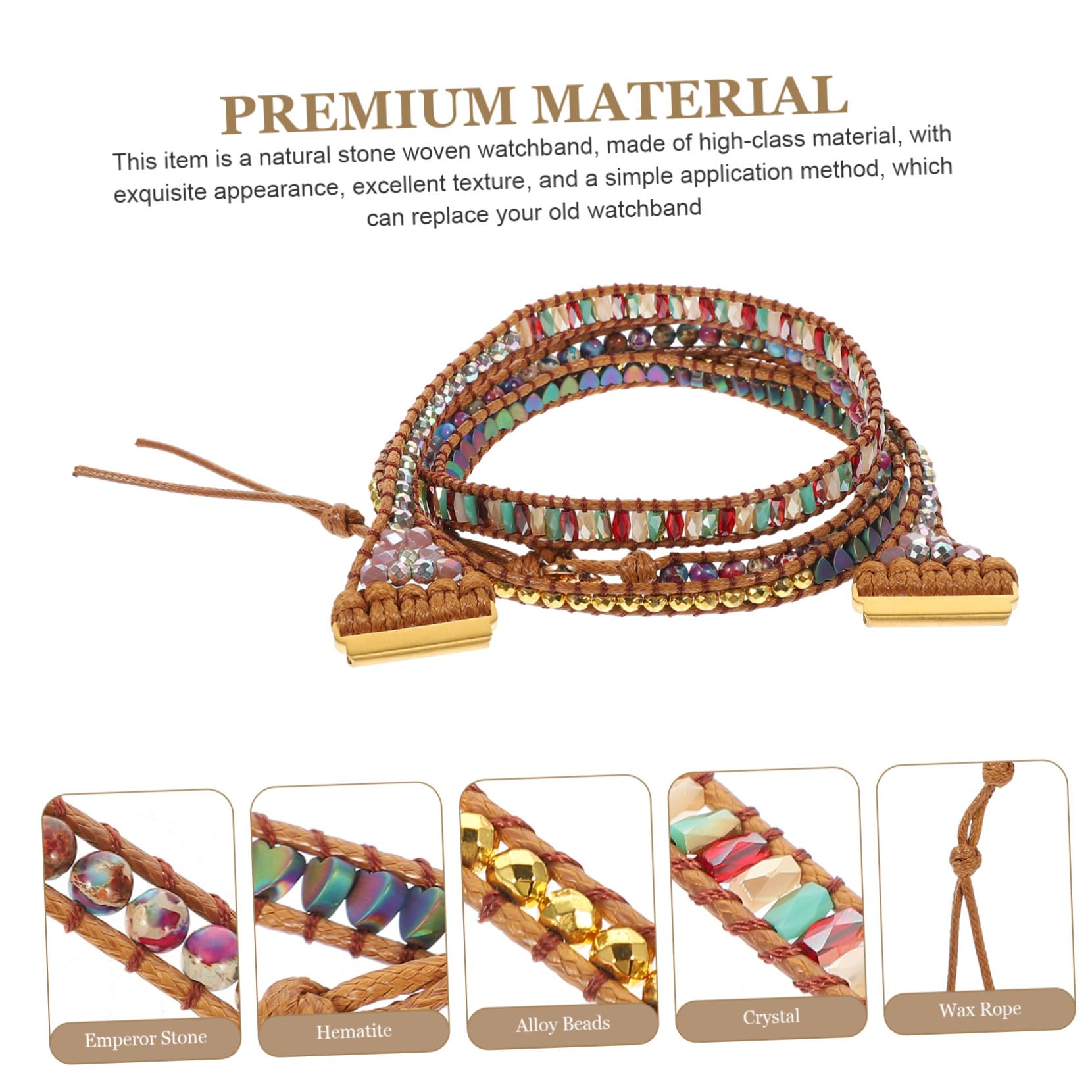 Gadpiparty 2 Pièces Bracelet Perlé Montre Bande Remplacer Montre Bande Bracelets De Pour Femmes Femmes Bracelets De Smartwatch Bandes De Remplacement Bracelet Pour Miss