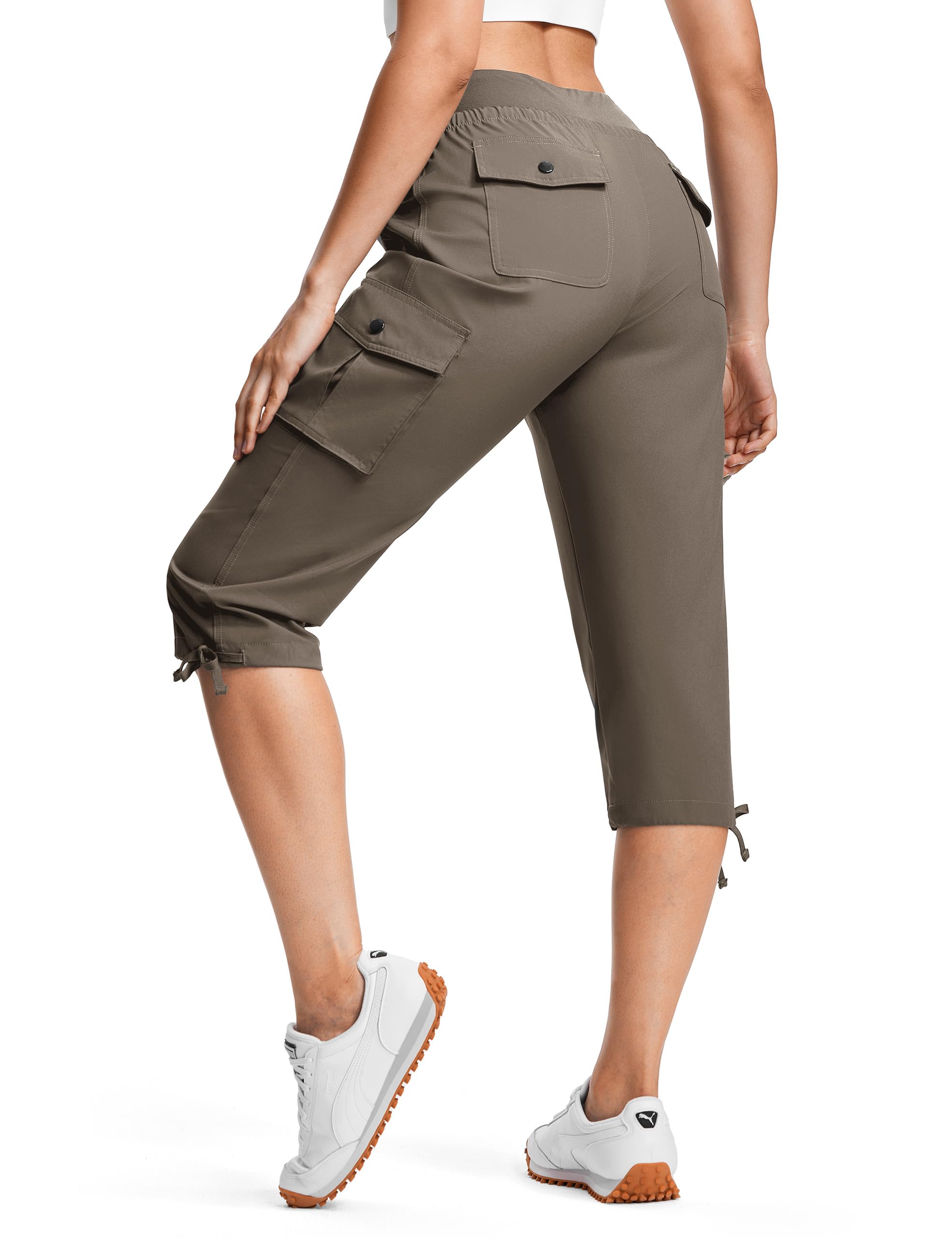 ISEEGZ Hiking Capris for Women with Pockets Lightweight Quick Dry Cargo Capri Travel Pants Women Casual Women's Capris