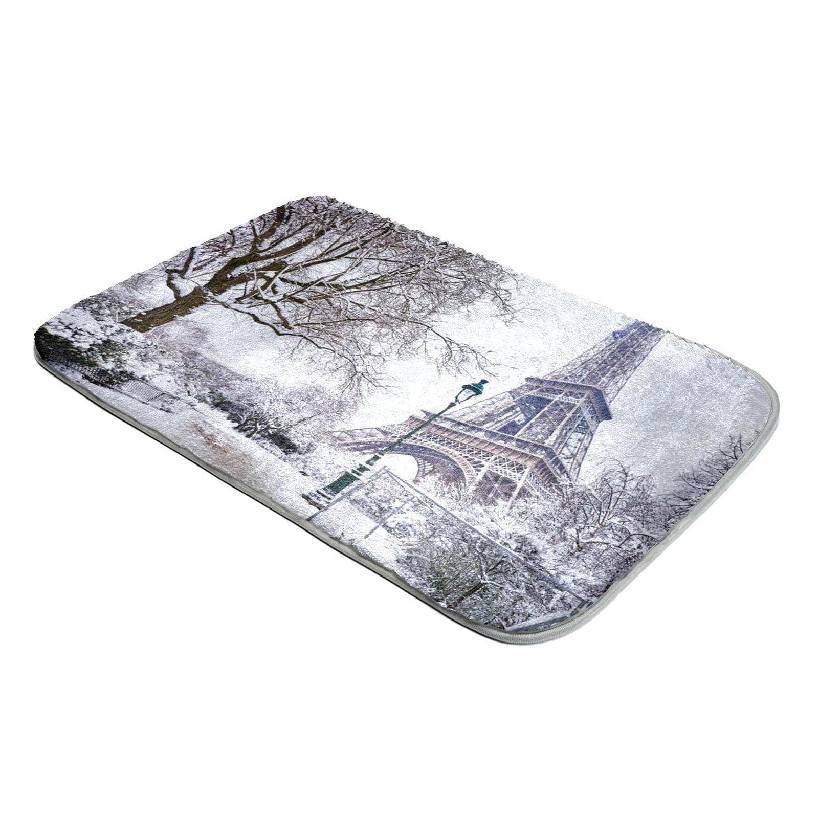 Tapis poils longs fausse fourrure Tour Eiffel pour réchauffer votre salon en hiver