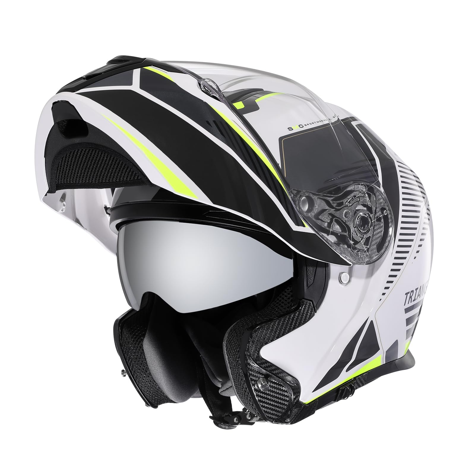 TRIANGLE Modular Motorcycle Helmets Full Face Helmet Flip Up Dual Visor for Adults Men and Women DOT Approved