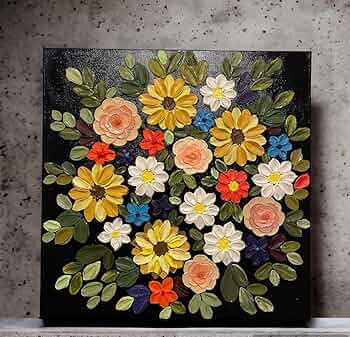 【ひまわりページ】2点オーダー制作 テクスチャーアート　絵画アートパネル Amazon.co.jp: テクスチャーアート 絵画 原画 アートパネル