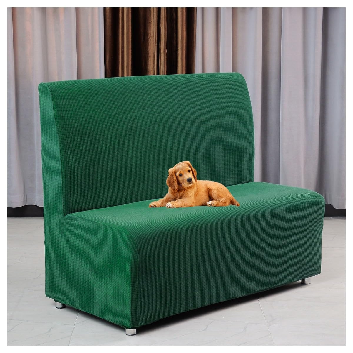 ELYSYSRL Futon Cover Stretch Protector Slipcovers Armless Sofa Card Seat Cover 110-130cm 2-Seater Settee loveseat Couch Bed Covers with Elastic Bottom Suitable for Hotels, Bars,Etc (Color : #15)