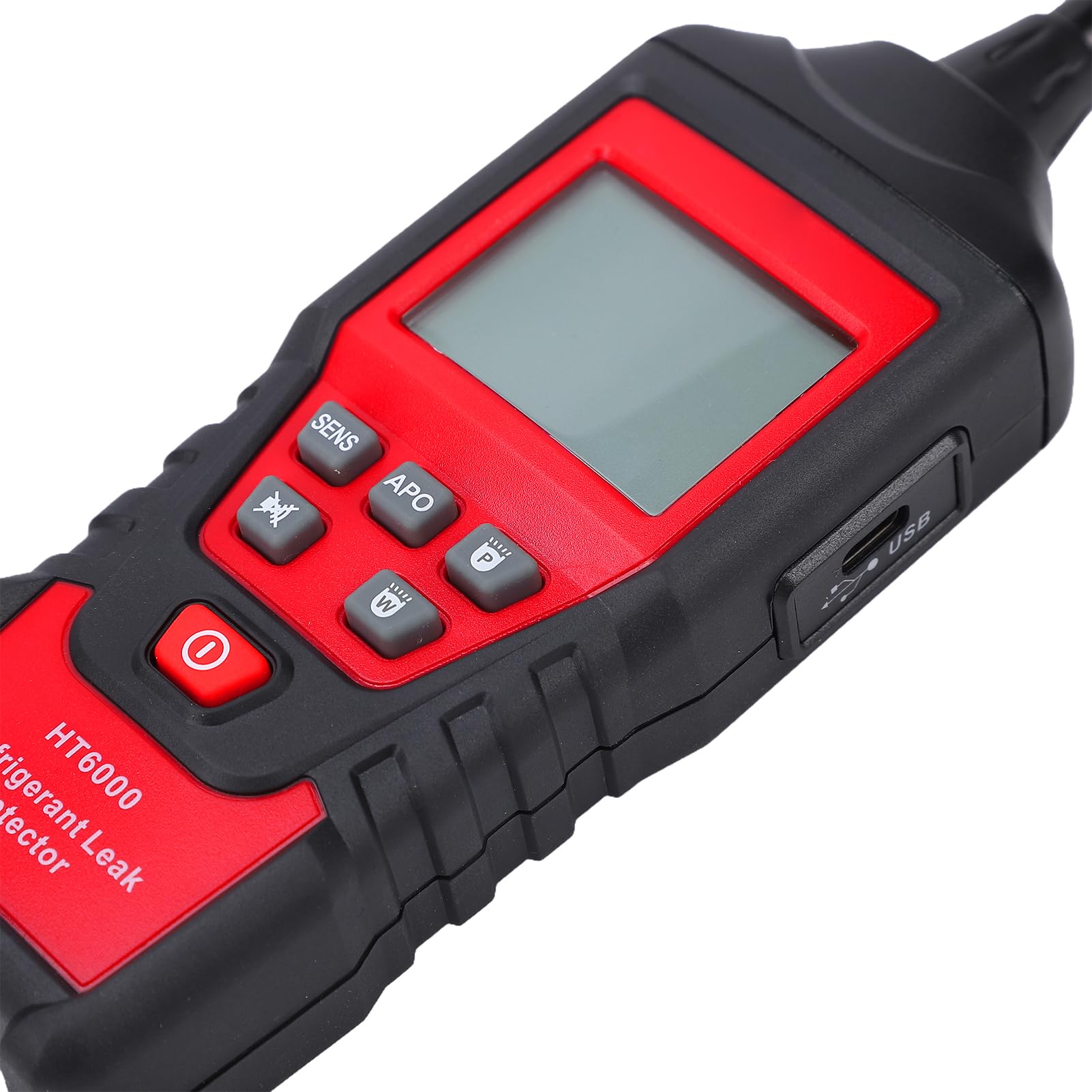 Eujgoov HABOTEST HT6000 Detector de Fugas de Refrigerante, Detector de Gas Halógeno, Probador de Fugas de Freón HVAC Portátil de Alta Sensibilidad con Alarma Visible, Sonda Ajustable (Versión de