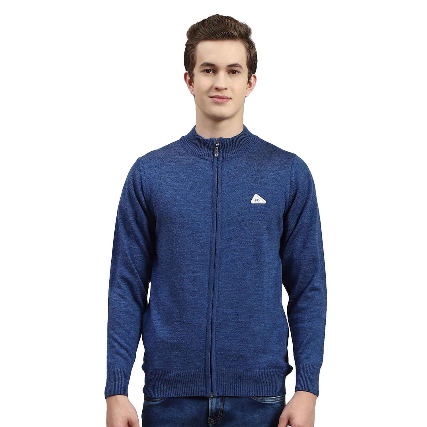 Mens Solid Stand Collar Full Sleeve Pullover (1240534FZ)