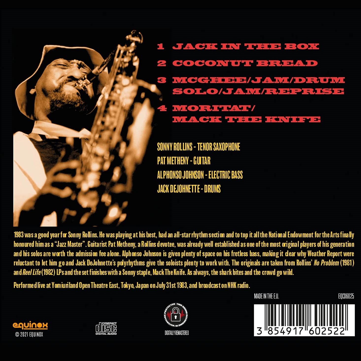 Image secondaire de Sonny Rollins Quartet - Live Under the Sky 83 : Concert à Tokyo