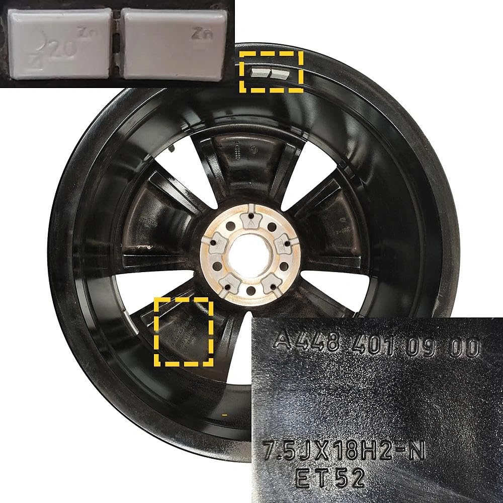 1 x ORIGINAL 18 Zoll Alufelgen – 5-Doppelspeichen-Design – 7.5Jx18H2-N ET52 – passend für Mercedes-Benz Vito/V-Klasse/Viano – gebraucht, wie neu – vom Neufahrzeug demontiert – A4484010900