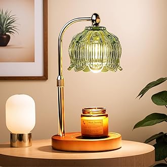 Candle Warmer Lamp with Timer Electric Adjustable Height Candle Warmer Dimmable Wax Warmer Lamp Jar Candles with 2 Bulbs for Home Decor & Office