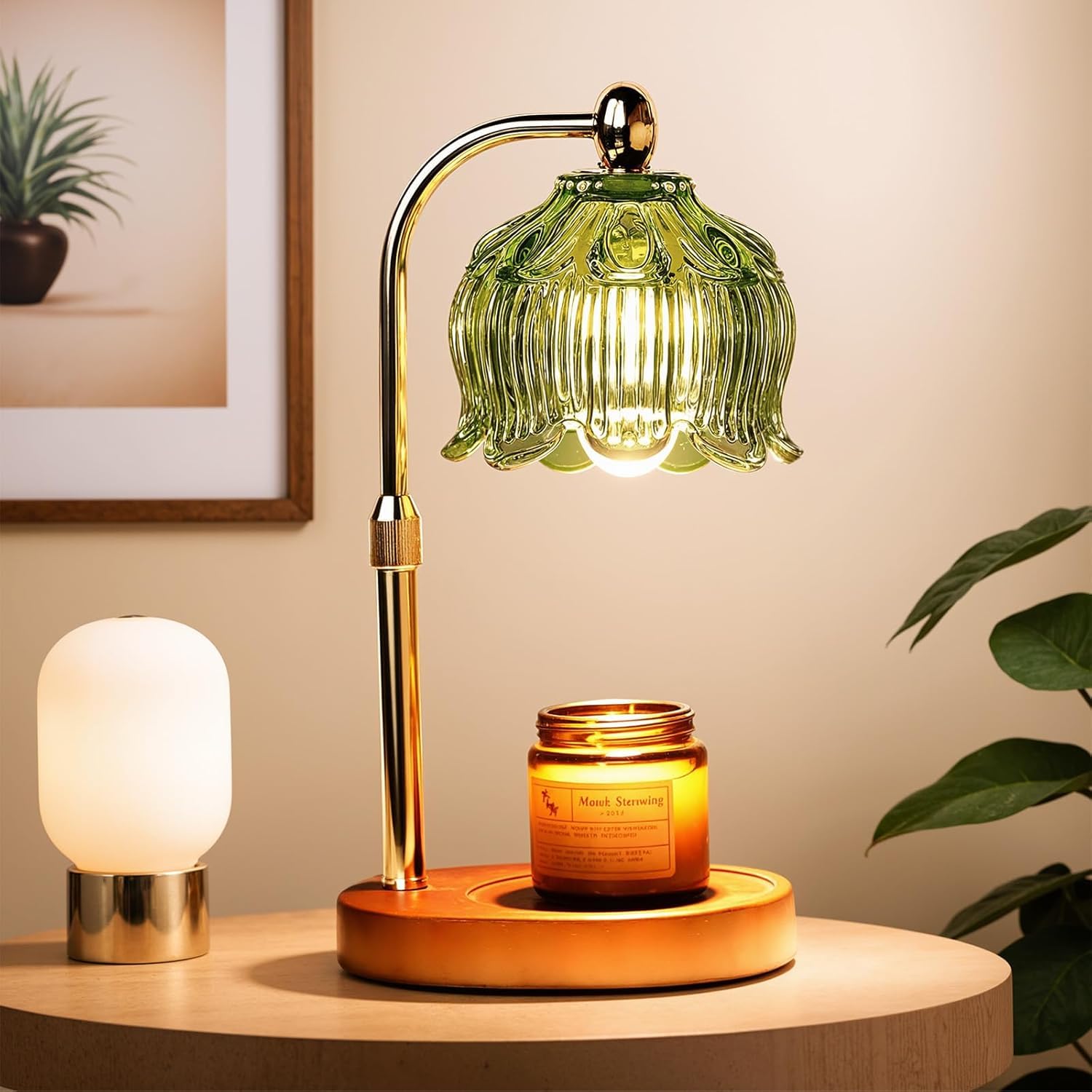 Candle Warmer Lamp with Timer Electric Adjustable Height Candle Warmer Dimmable Wax Warmer Lamp Jar Candles with 2 Bulbs for Home Decor & Office
