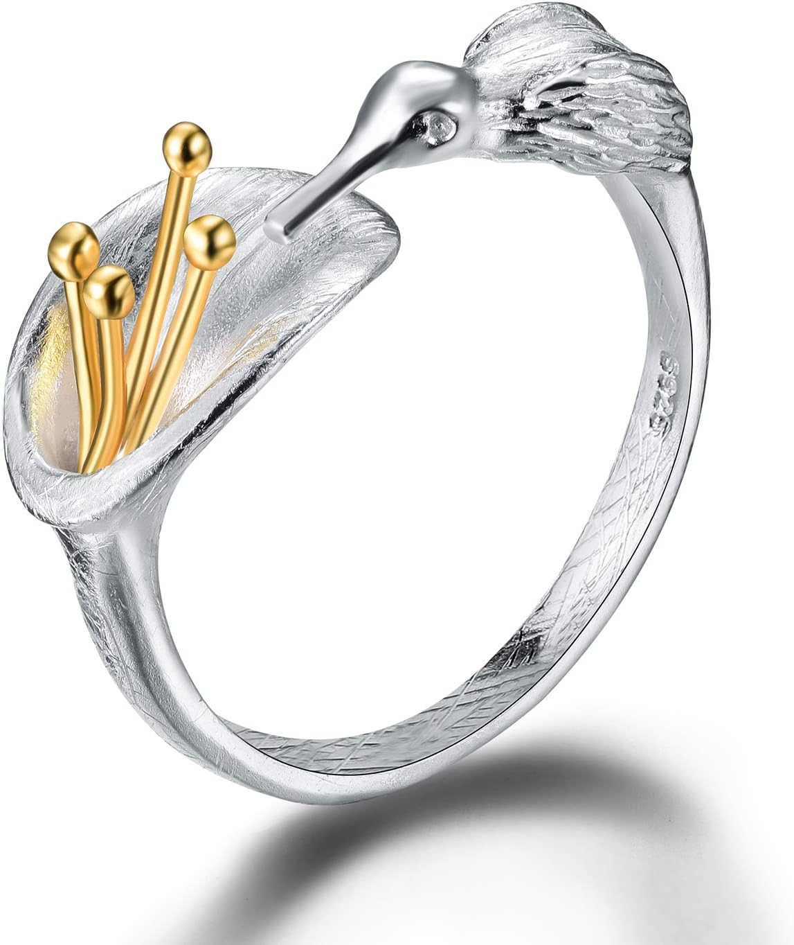 S925 Sterling Silver Ring Hummingbird Ring Open Ring Handmade Jewelry Unique Gifts for Women