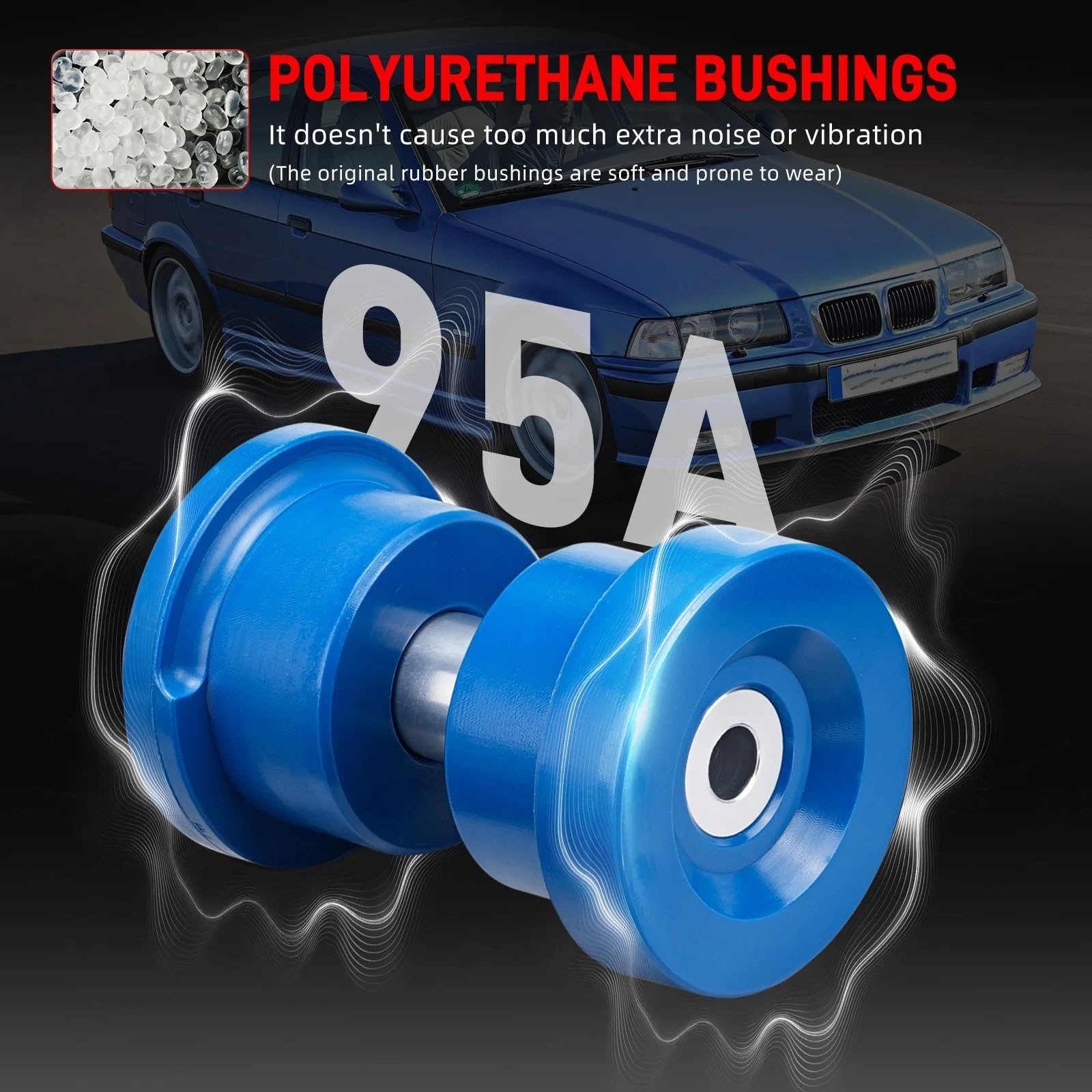 Zawieszenia Wahacz Tuleja górna Pasuje do Bmw E36 1992-1999 33319059301,33319059300 Zestaw tulei tylnej ramy pomocniczej