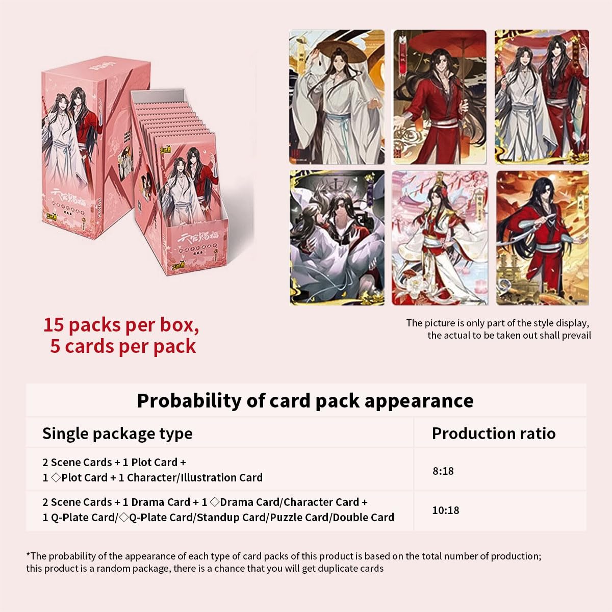 Heaven Official Blessing TCG Karten 2nd Booster Packs Offizielle Trading Card- Sammeldecks (Halbe Schachtel (45 Karten))