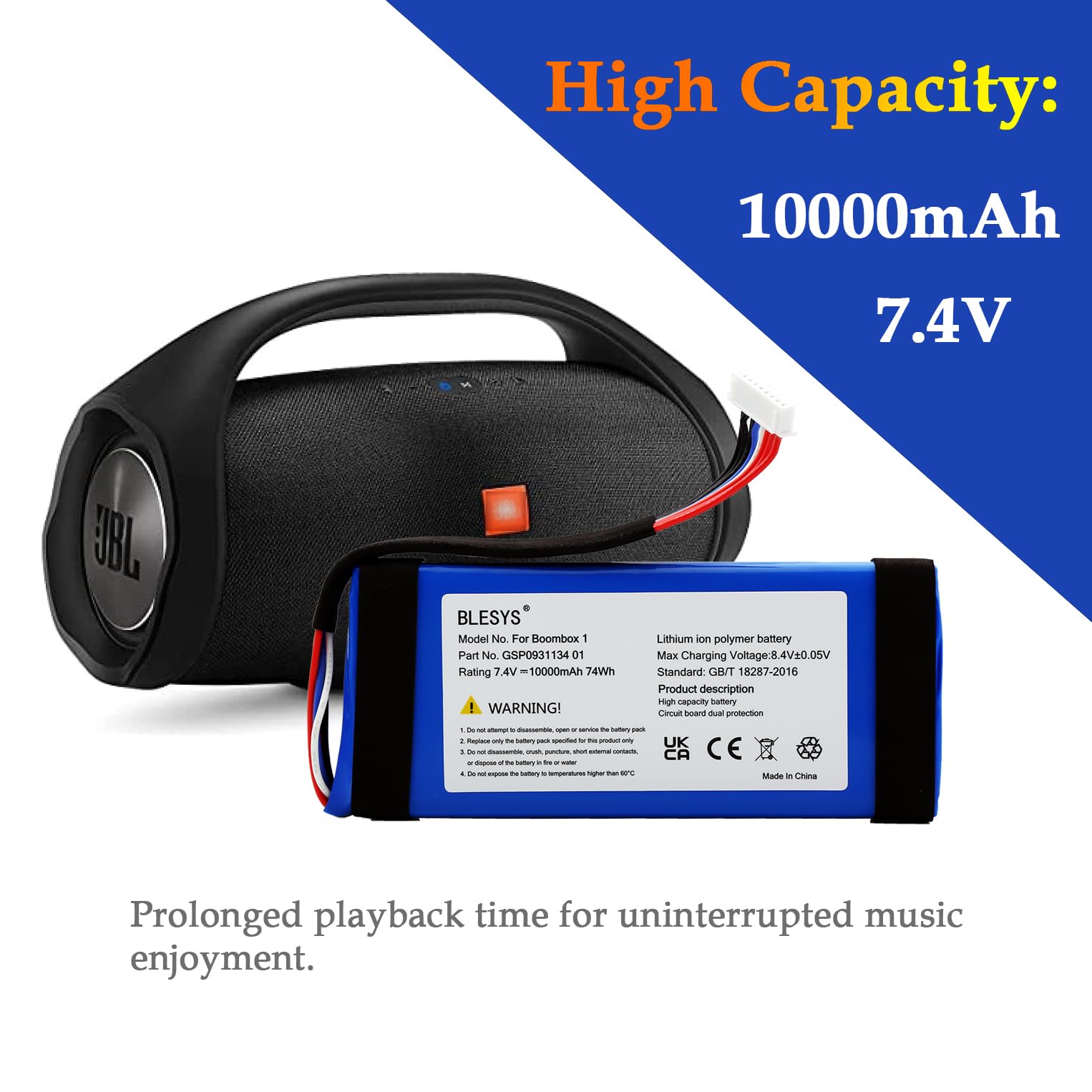 Bateria Para Jbl Xtreme Gsp0931134 Xtreme1 10000mah 7.4v | Cuotas sin interés