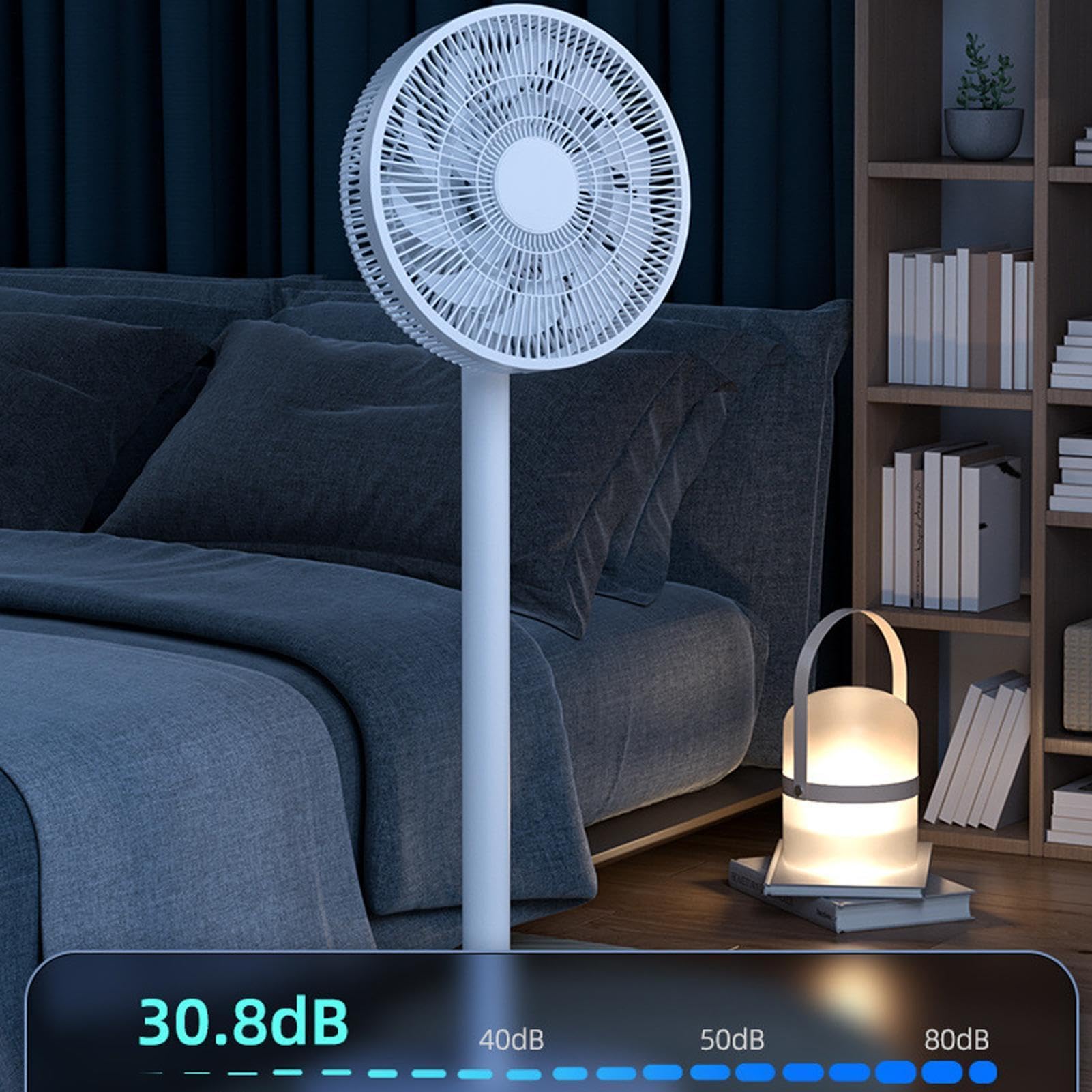 Generico Ventilatore piantana Dispositivo piantana silenzioso e oscillante | Ventilatore Per Camera Da Per Soggiorno, Ufficio, Casa, Cucina, Ambienti Interni, Dormitorio Universitario