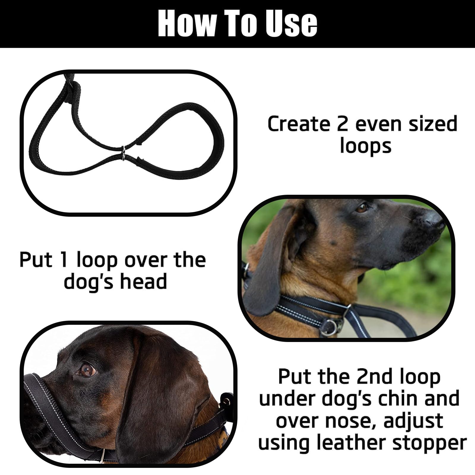 Figure of 8 Anti-Pull Dog Lead - 2.5 * 180cm Flat Adjustable Nylon Long Line for Training Small Medium Large Dogs - Image 4