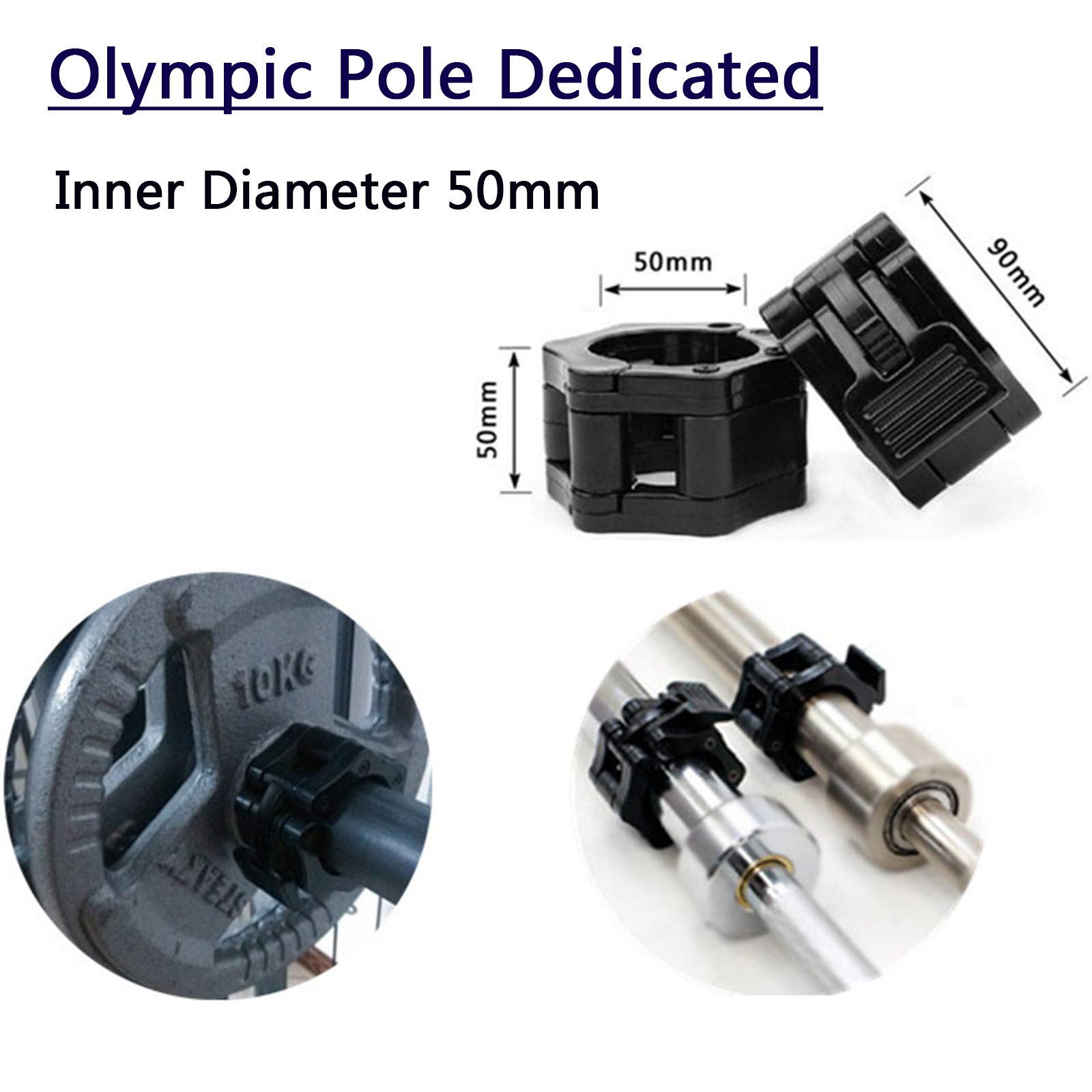 Morsetti Regolabili Per Bilancieri 48-50mm - Antiscivolo, Rilascio Rapido, Per Allenamento Pesi - Foto 2