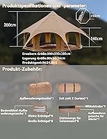 Vista 6 de Thcbme Tienda de campaña de lona de algodón de 5M - Yurtas con gato de estufa, resistente al viento, sombra transpirable, viajes de campamento