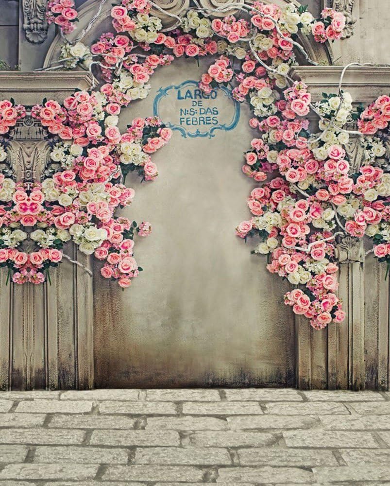 Beautiful Flowers Wedding Backgrounds 8.2x12.3 FT Photographers Backdrop Cloth Backgrounds for Pictures Adult, Child, Animal, Product, Gift, Studio Photography