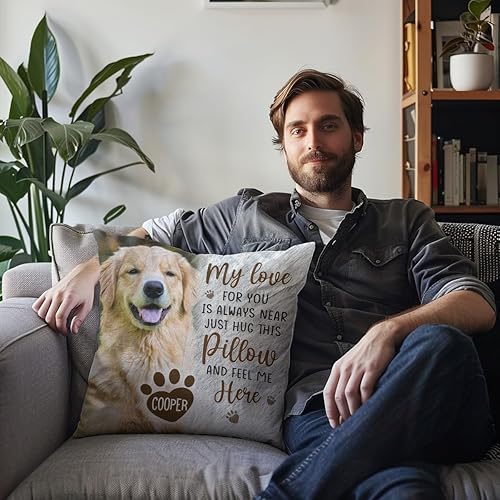 Miniatura 6 de GADGETSTALK Almohada (inserto incluido), regalos personalizados para gatos, almohadas decorativas para perros, regalos de pérdida de condolencias de