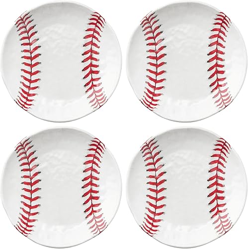 UP ware - 4 platos de melamina de 6 pulgadas, platos de postre para aperitivos, platos pequeños para servir, platos de fiesta, platos redondos para