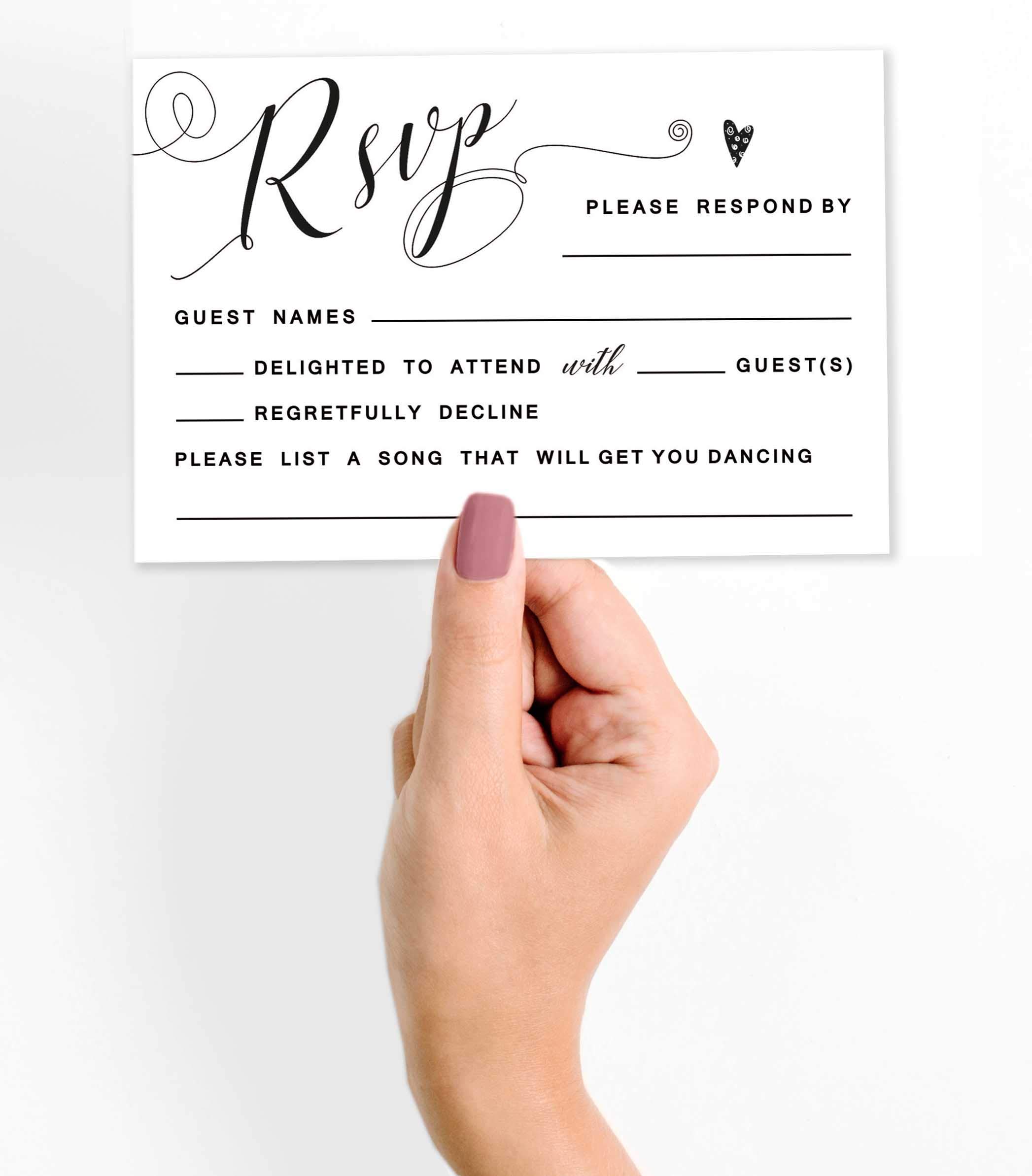 RSVP Cards Self-Seal Envs - Pack 20 Postcards - Wedding - View #6