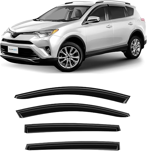 CLIM ART Protectores de lluvia increíblemente duraderos para Toyota RAV4 2013-2018, deflectores de ventana con cinta original, deflector de