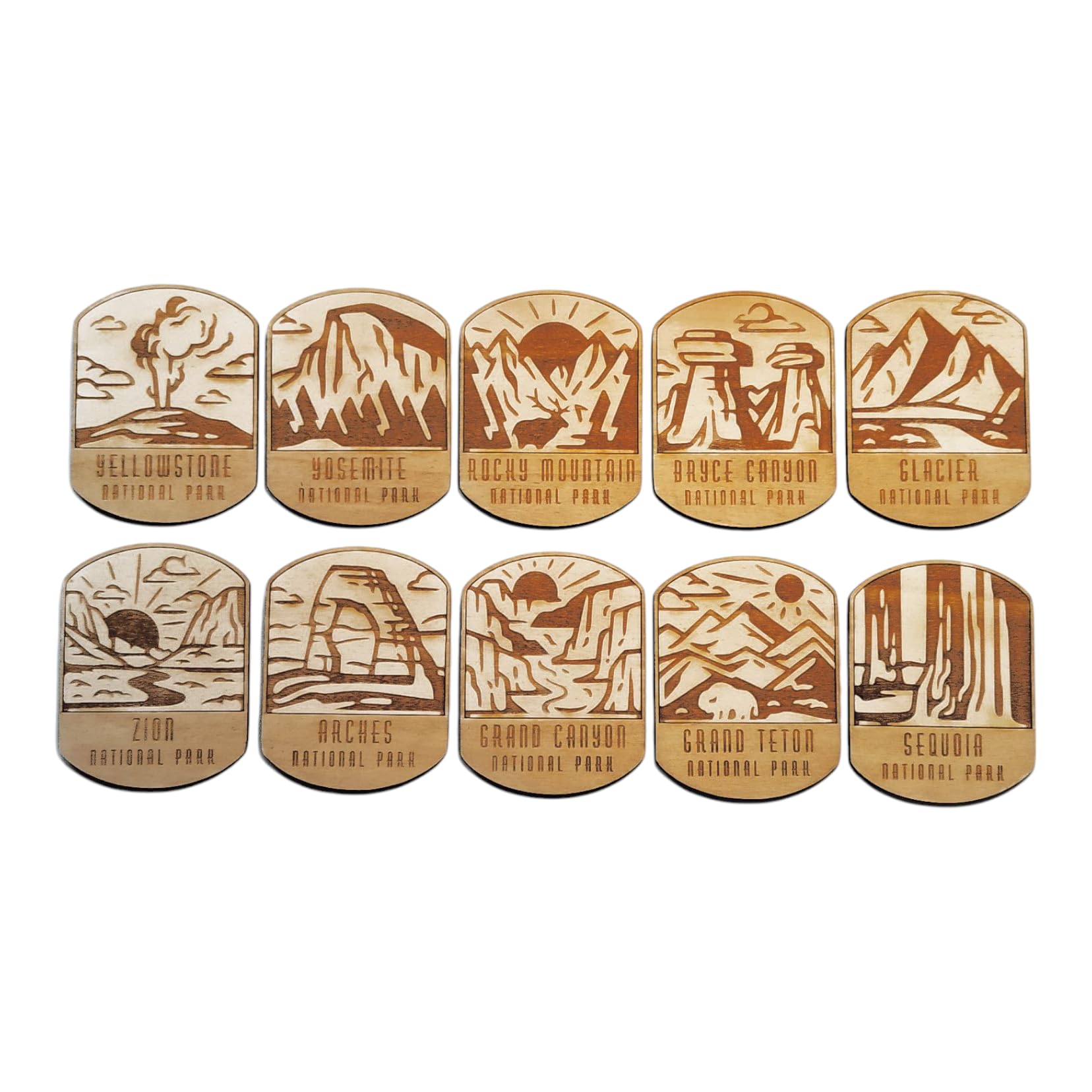 Sous-verres en bois lot de 10 pour tasses et verres de table 8,9 cm