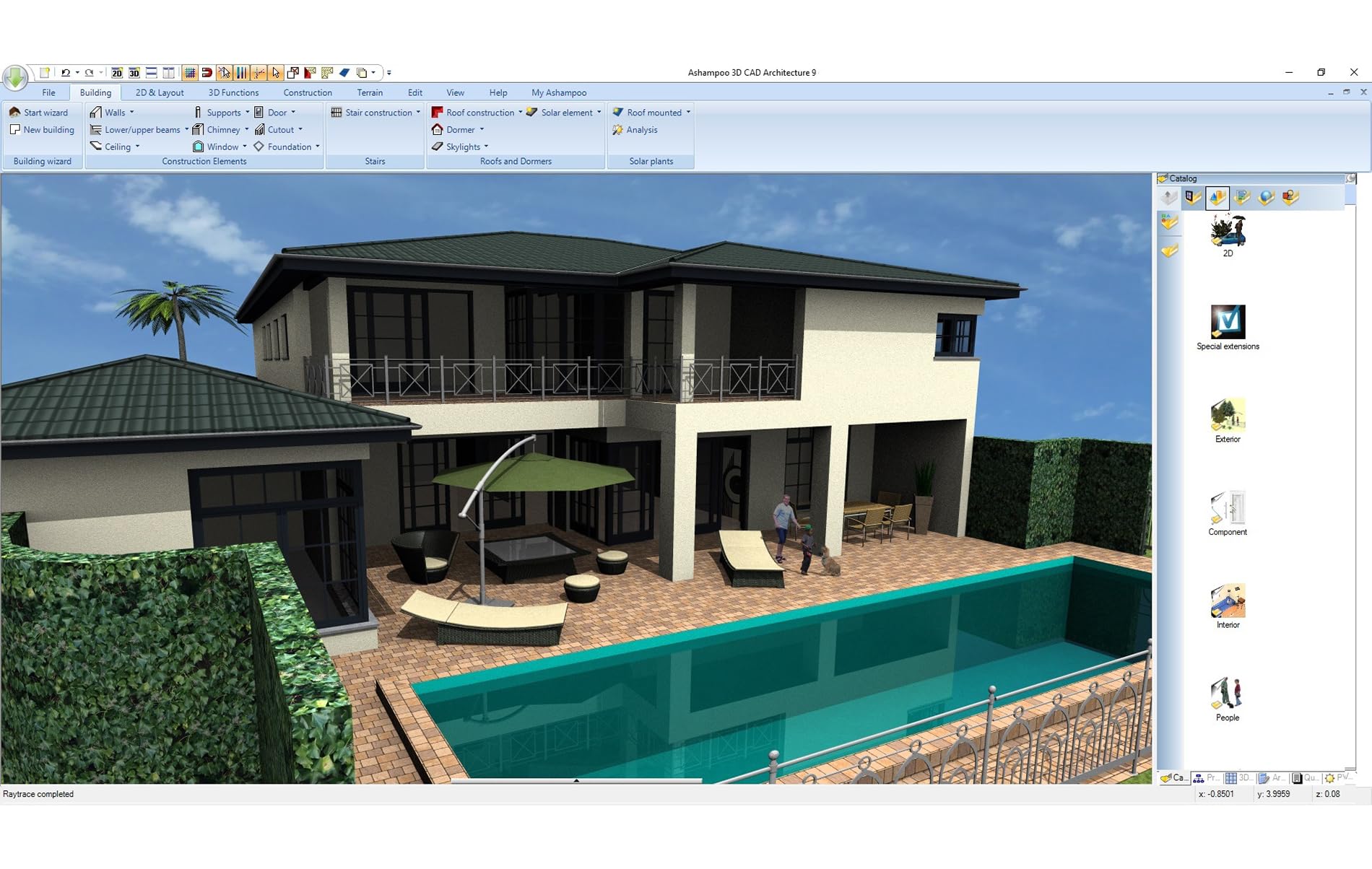 3­D CAD Architecture 12⁠ - design Software for house, garden, balcony, photovoltaic, walls - 2D 3D objects for Win 11, 10