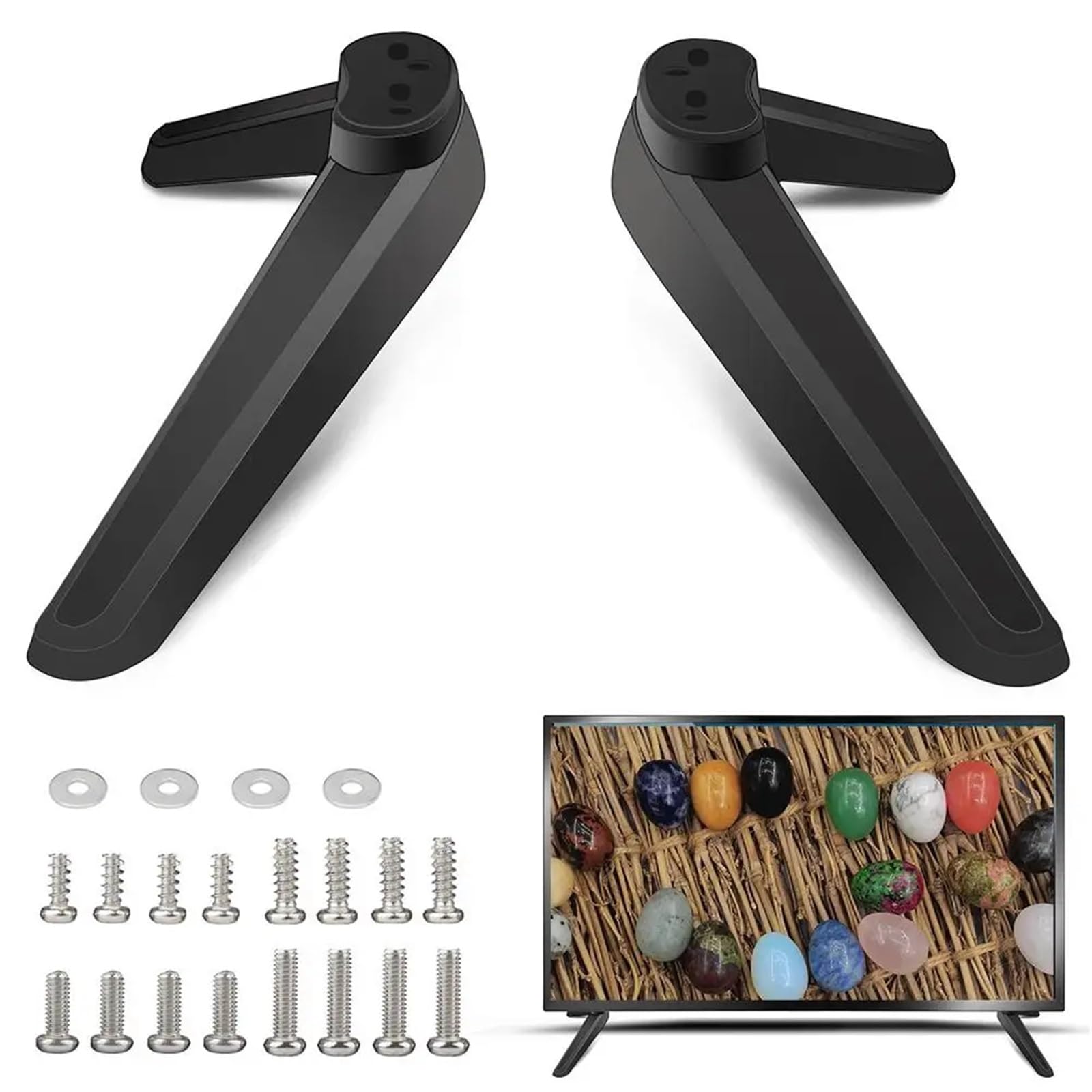 Soporte universal para TV, base de repuesto para TV, pie de pedestal, patas de montaje para TV, 17 mm a 20 mm, fácil de usar