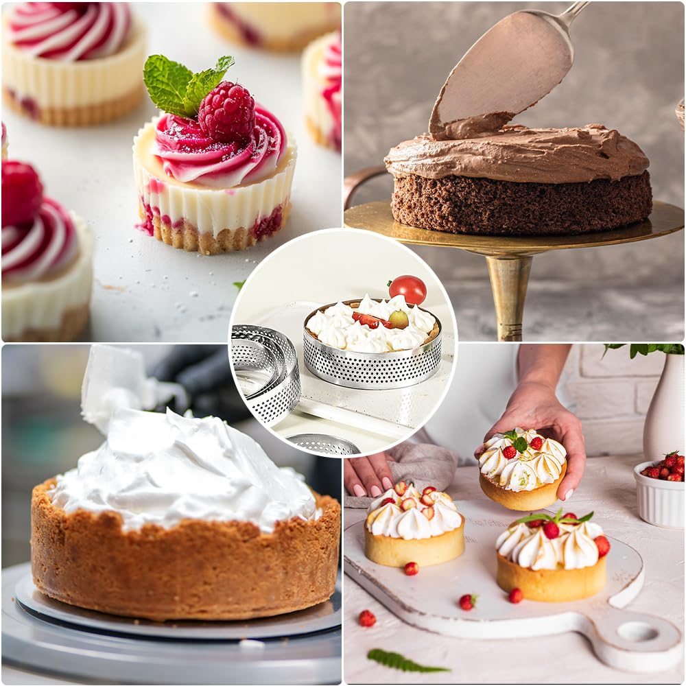 Anelli Microforati Per Crostate - 12 Pezzi In Acciaio Inox, Diametro 6cm Per Dolci E Mousse - Foto 7