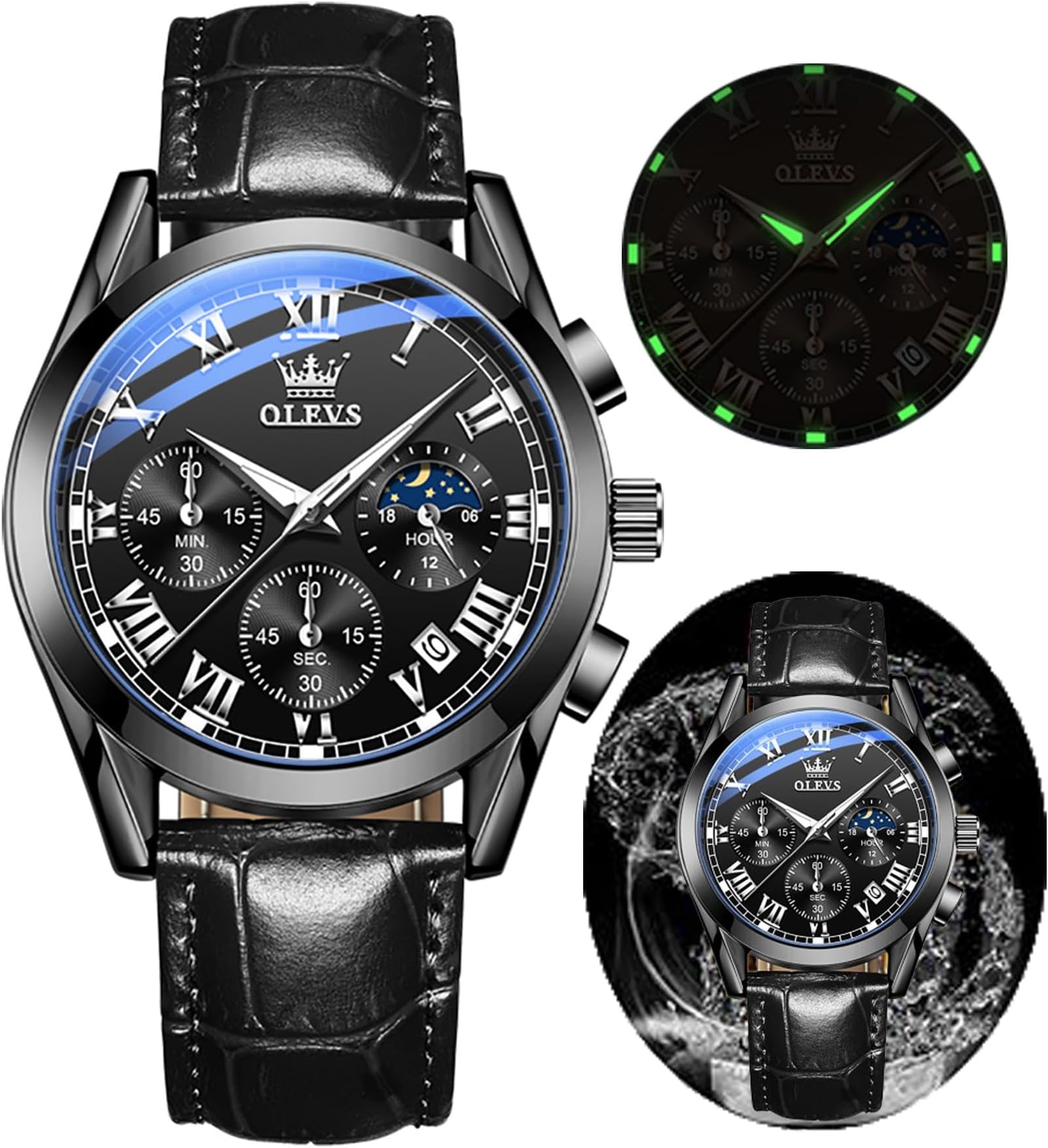 Men's Casual Fashion Waterproof Gold Stainless Steel Band Quartz Gold Watches Gifts for Men