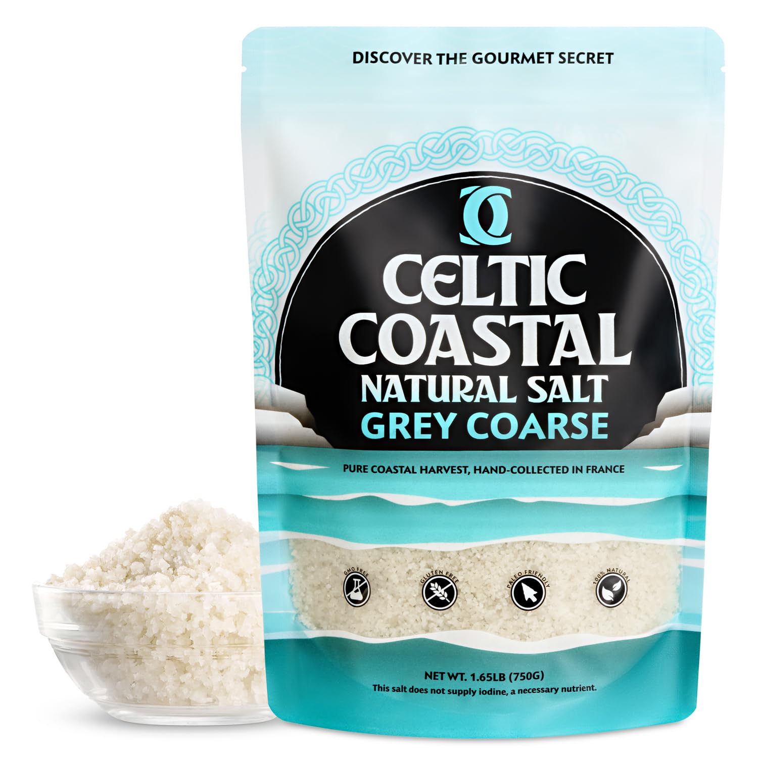 Grey Coarse, 1.65lb - 26oz. 100% Organic & Unrefined, Rich in 82+ Essential Minerals, Hand-Harvested French Crystals