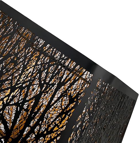 Miniatura 5 de ALUCSET - Pantallas cuadradas medianas de metal con patrón de árboles para lámpara de mesa y luz de pie, 7 x 10 x 7.5 pulgadas, patrón de árboles