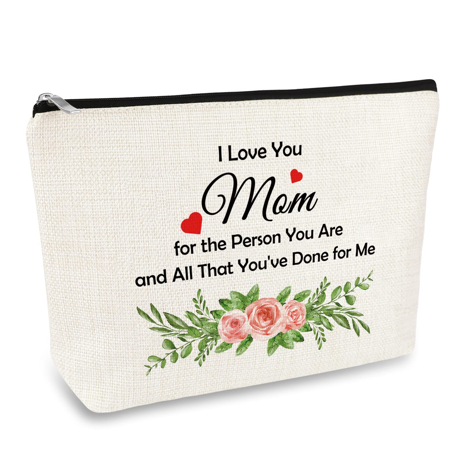 MikelaI Love You Mom Gifts Mother Makeup Bag Mom Gifts from Daughter Son Mothers Day Christmas Birthday Gifts for Mom Bonus Mom Mother-in-Law Cosmetic Bag Mom Appreciation Gift Travel Toiletry Pouch