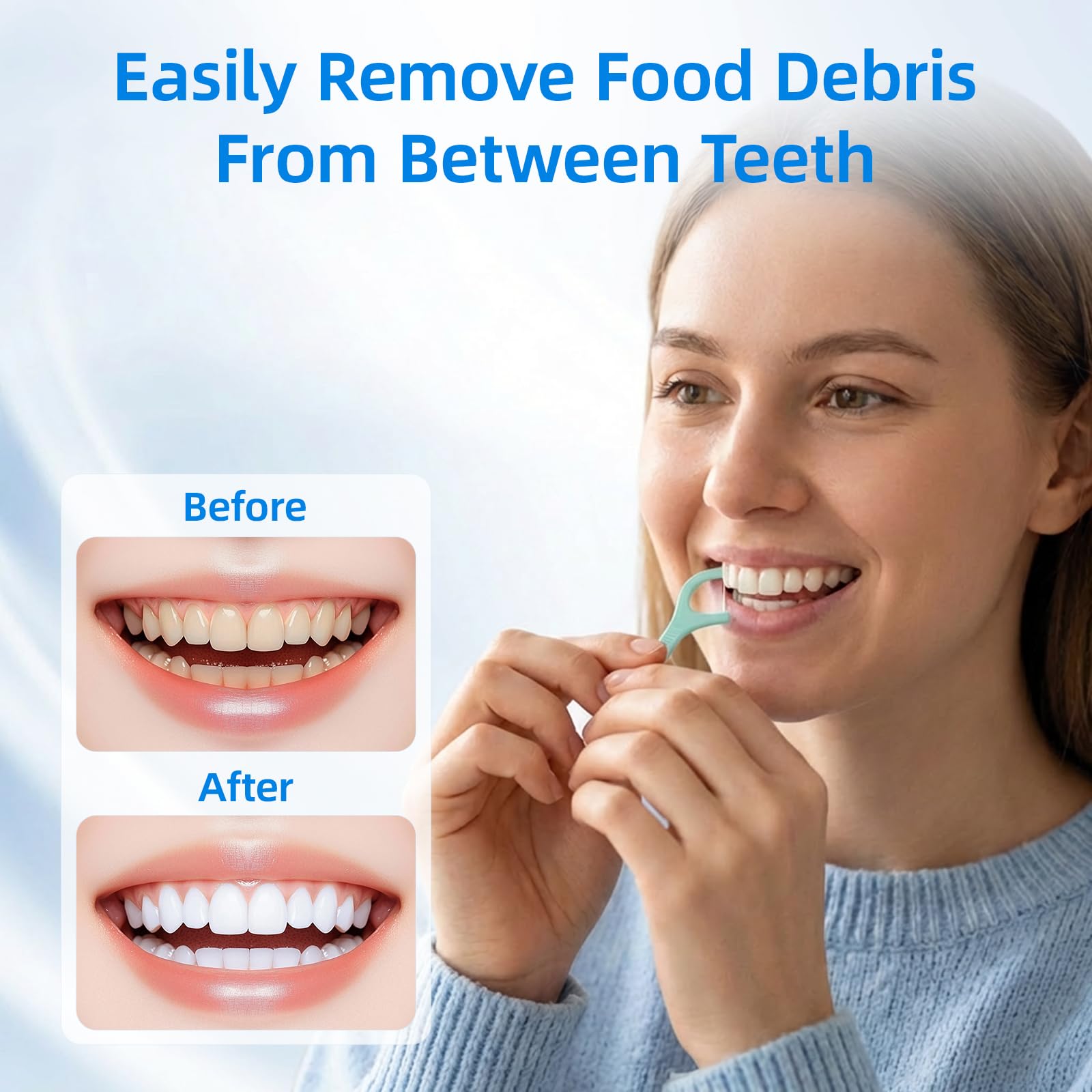 600 Pezzi Archetti Filo interdentale,Archetti Filo Interdentale Forcella Con Aroma di Menta, Bastoncini di Filo Interdentale, Stuzzicadenti per Pulizia Denti