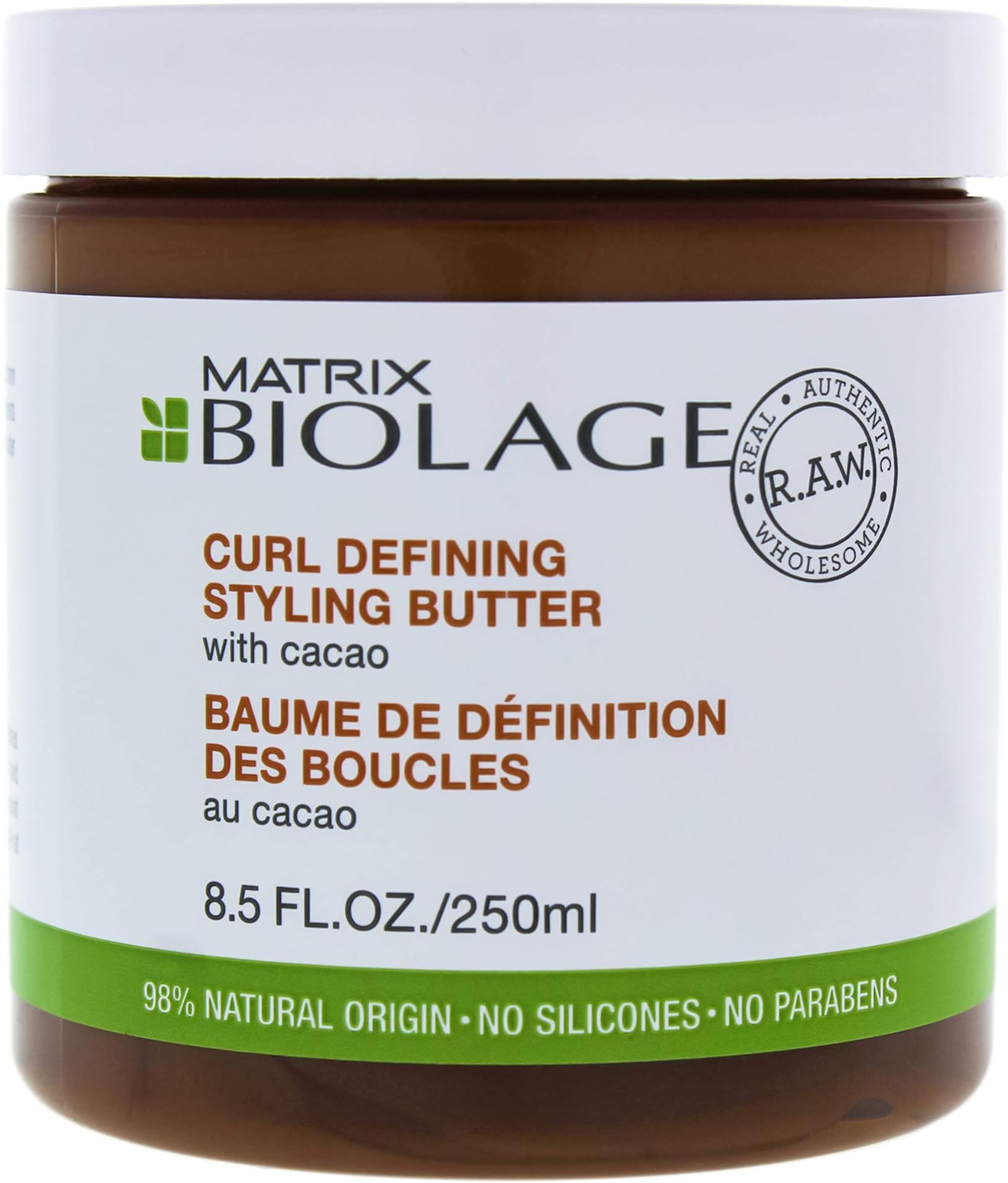 Biolage R.A.W. Curl Defining Styling Butter | Prevents Frizz, Adds Definition & Touchable Softness | With Cacao | Silicone & Paraben-Free | For Curly Hair | 8.5 Fl. Oz