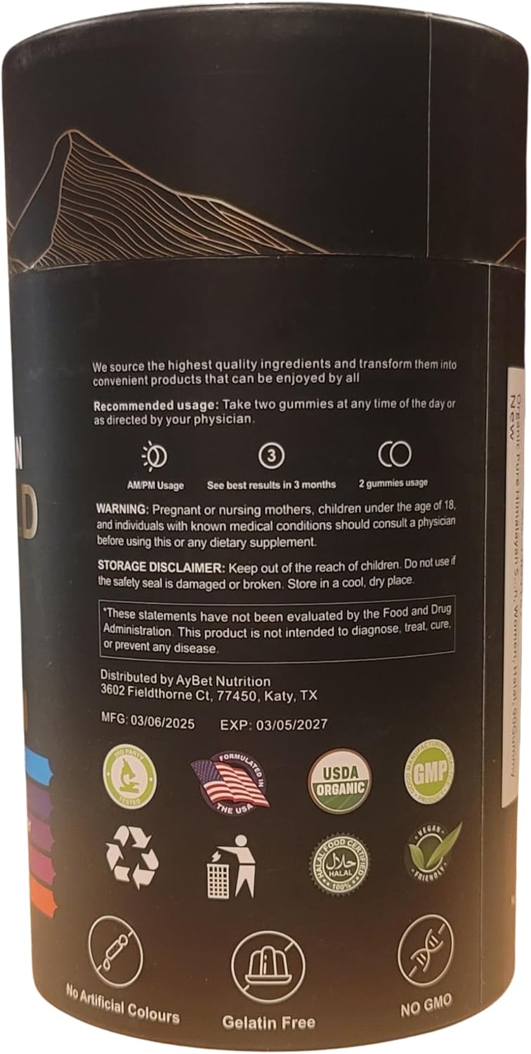 Organic Himalayan Shilajit Gold Gummies for Men and Women, Black Seed Oil, Ashwagandha, Ginseng, Turmeric, Gokshura, Lion's None, Lab Tested,%75 Fulvic Acid, No Sugar Added, Halal, 90Gummy - Image 9