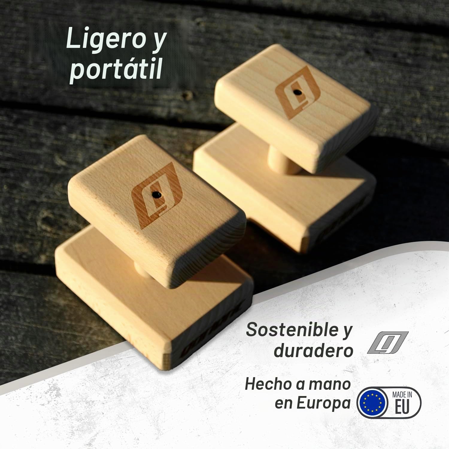 Canes BASIC — Bloques de Equilibrio Handbalance de Madera de Haya (14 cm Altura) con Bases Antideslizantes - Handstand Blocks