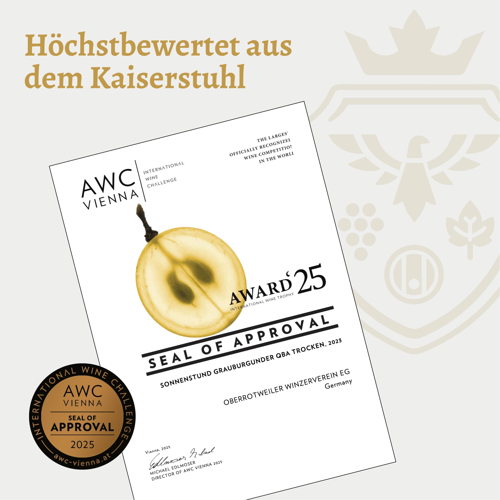 Sonnenstund Grauburgunder & Rivaner 2 x 3 Liter Wein-Box, fein & fruchtig mit Aromen von Apfel, Ananas und Litschi, Weißwein QbA vom Kaiserstuhl (2 x 3,0 l Bag-in-Box)