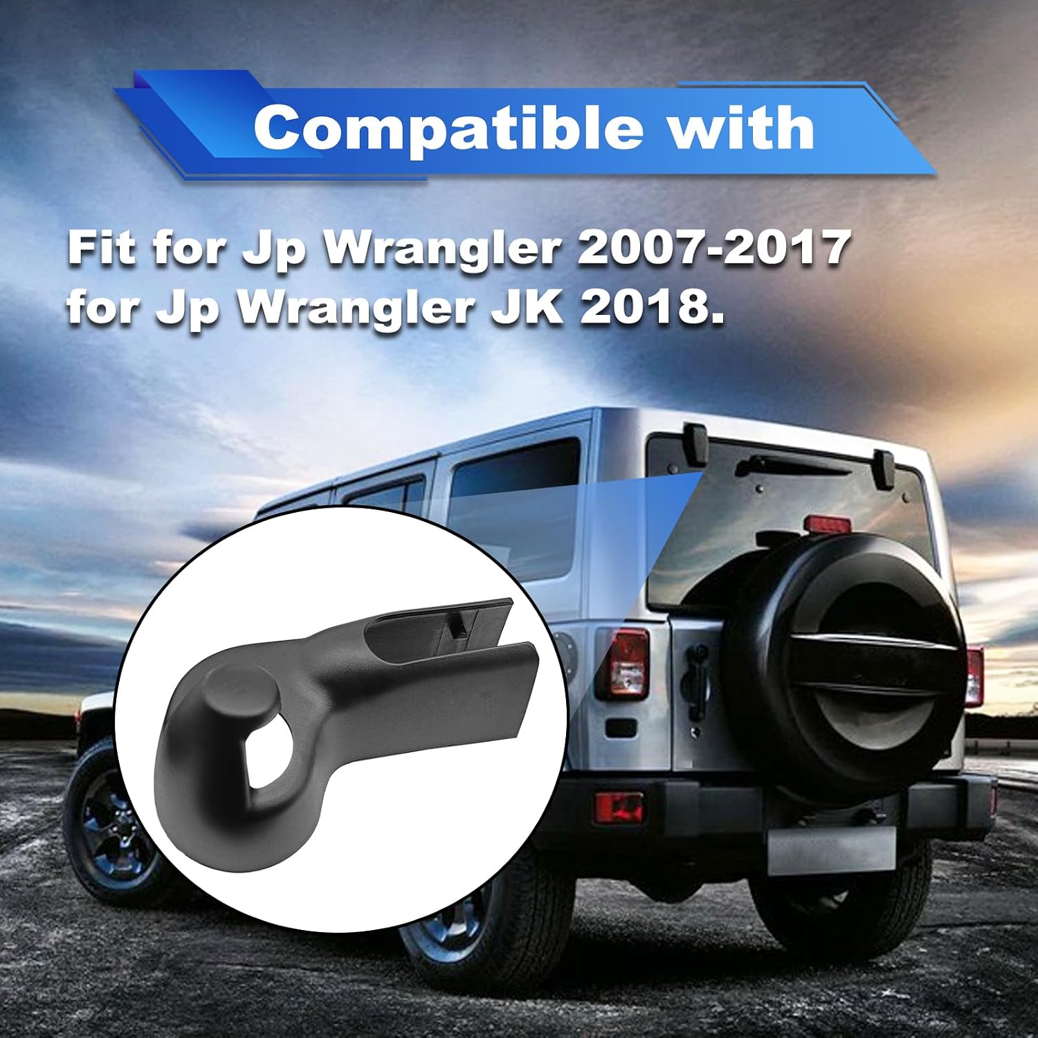 Pleoos Rear Wiper Arm Nut Cover Cap Compatible with Jp Wrangler 2007-2017,for Jp Wrangler JK 2018,68002491AA