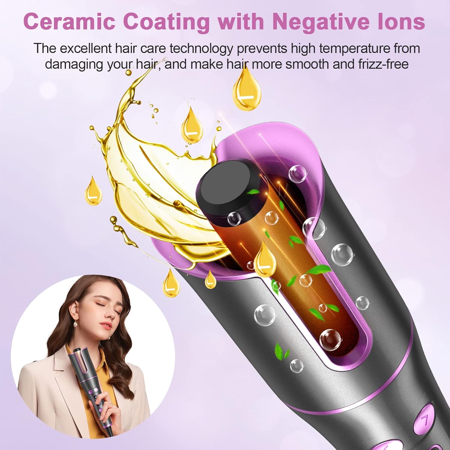 Automatic Curling Iron, Auto Rotating Hair Curlers with 1 inch Large Ceramic Barrel, 4 Temps & 3 Timers Hair Curler Wave Wand, Dual Voltage Spin Iron Lasting Styling Hot Tools, Auto Shut Off : Beauty & Personal Care