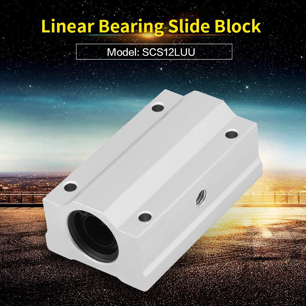 2 Pezzi 12mm SCS12LUU in Lega di Alluminio Movimento Lineare Cuscinetto a Sfere Blocco Scorrevole per CNC Aperto Cuscinetto Lineare Blocco Solido