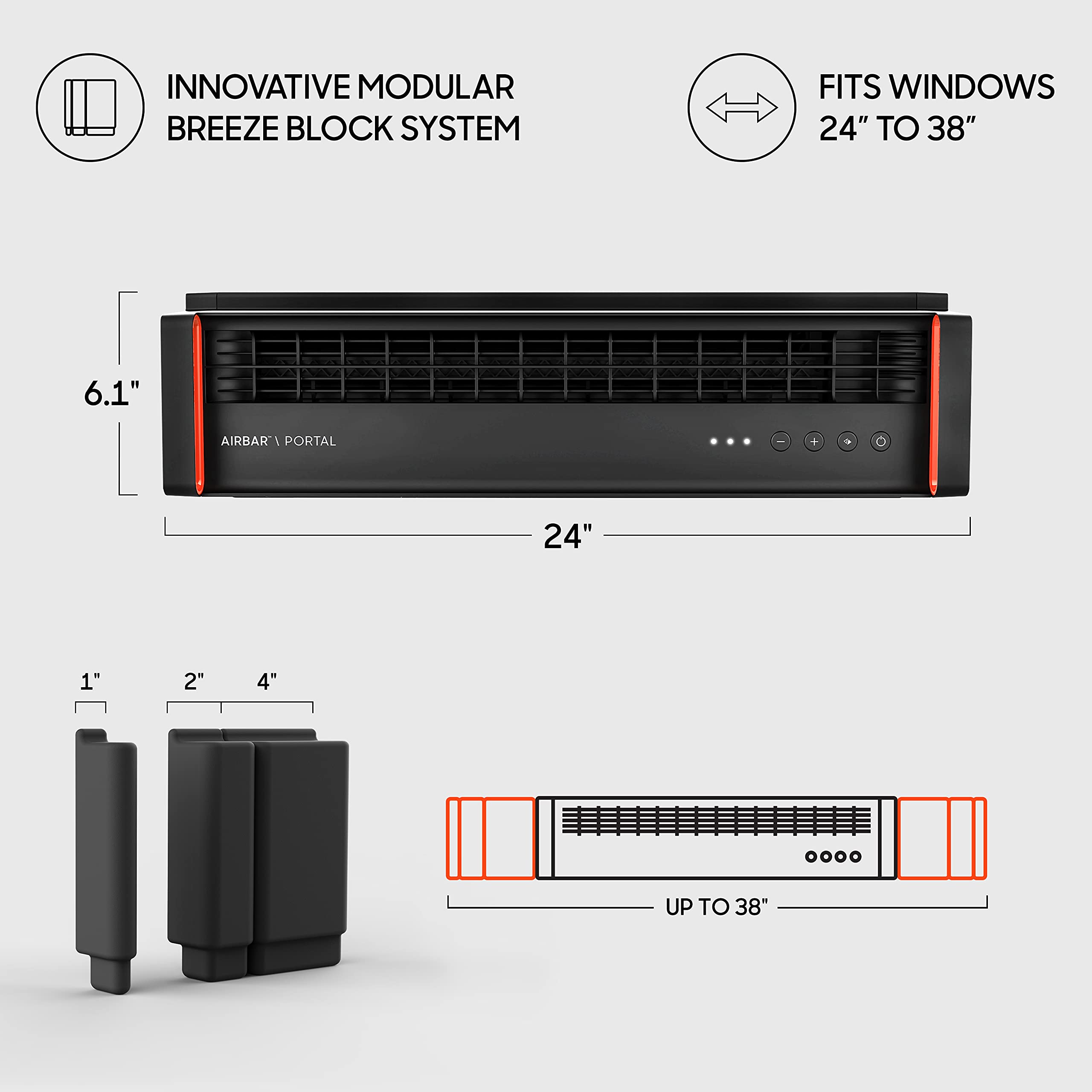 Buy Sharper Image PORTAL Window Fan with 3 Speeds, Reversible Exhaust