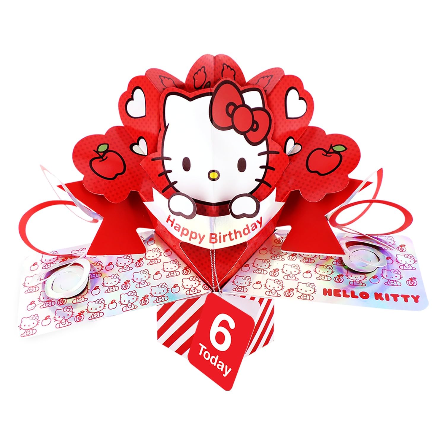 Second Nature Pop Ups Hello Kitty 3D Pop Up 6th Birthday Card Cute 6 Today Keepsake Card For Her Collectable Greeting Card - Cat Design, Hello Kitty Fan, Intricate Details, Easy Posting, Keepsake