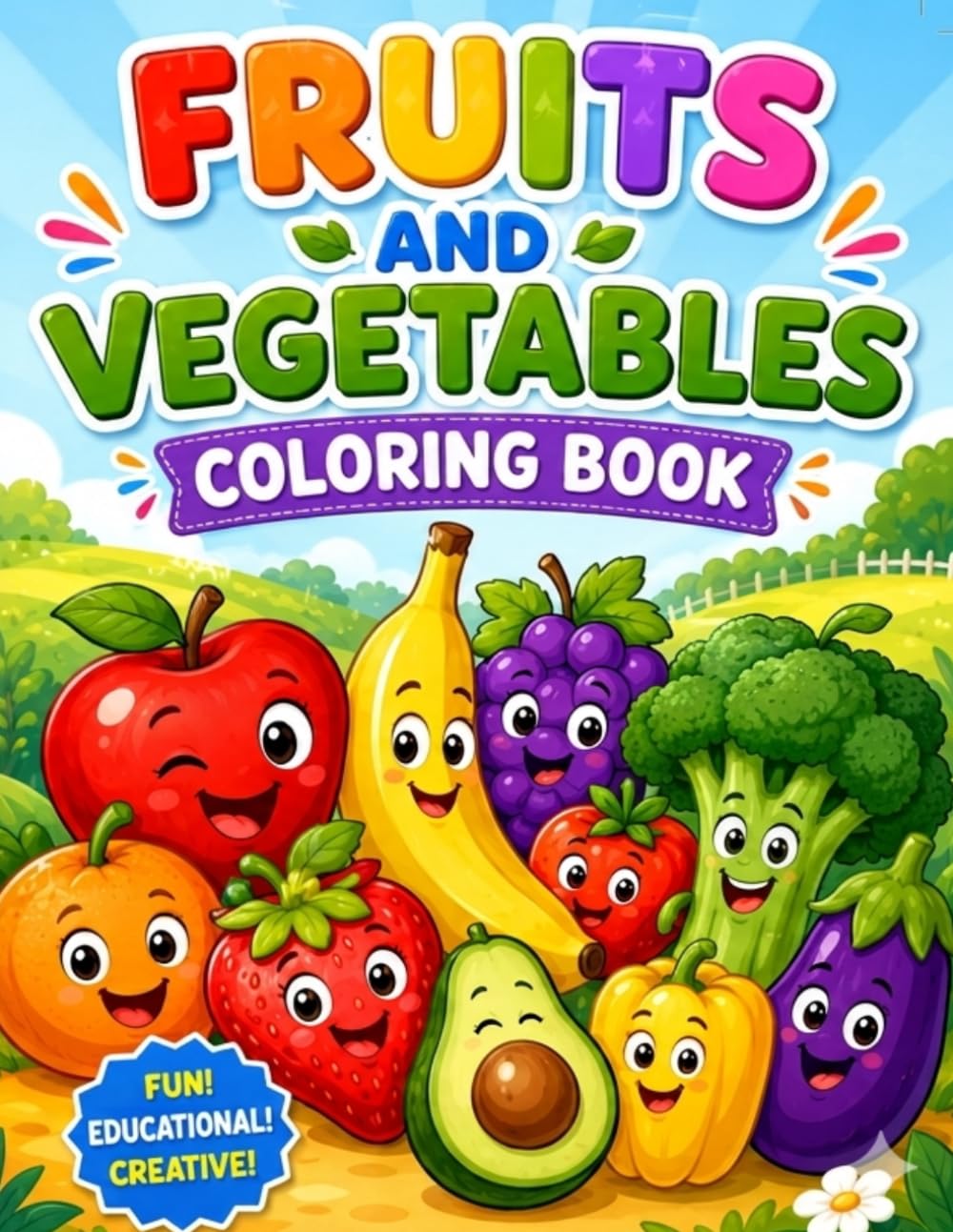 FRUITS AND VEGETABLES: COLOURING BOOK