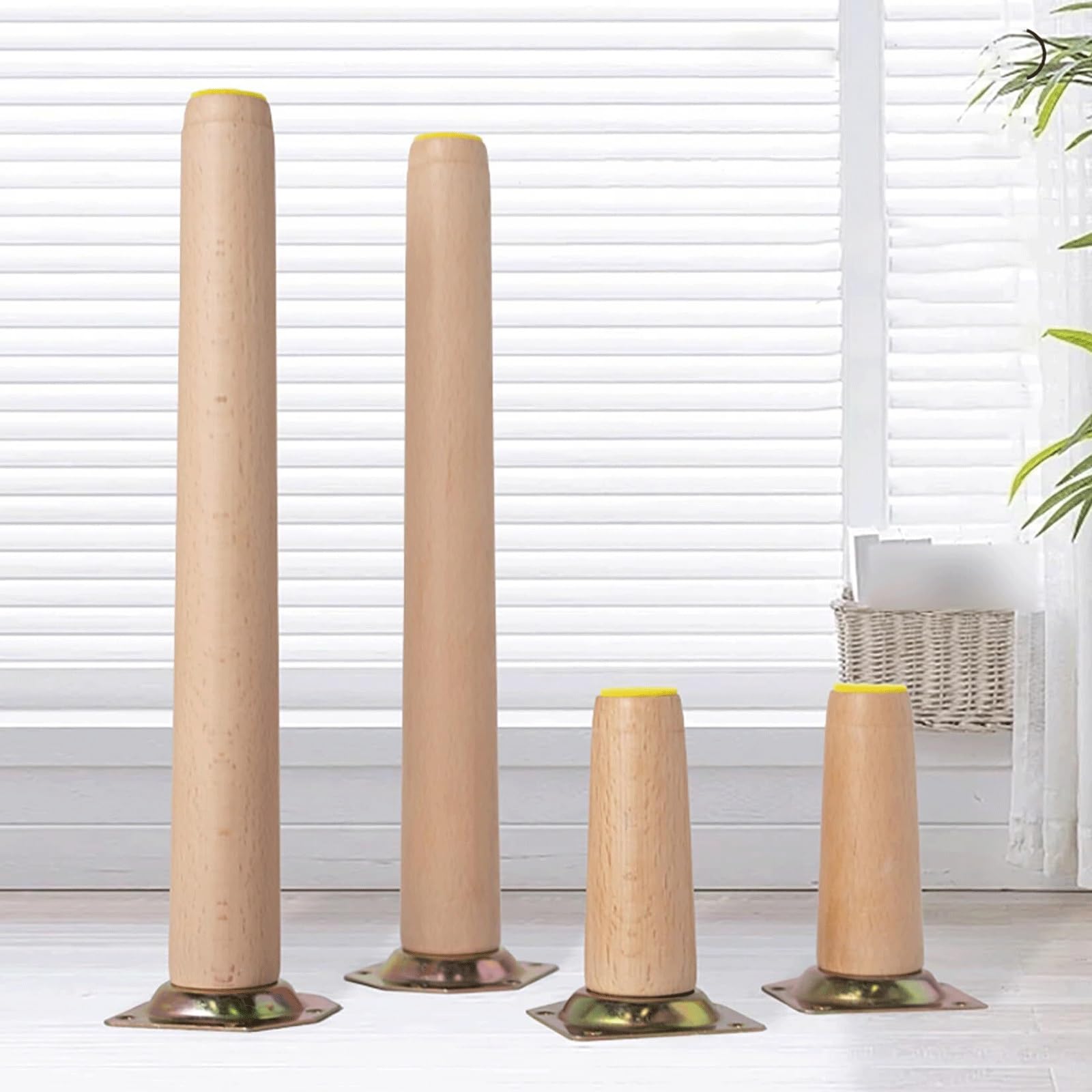UYHBCNQD 4 Pcs Replacement Legs Set Wooden Furniture Legs Straight Furniture Foot Armchair Table Extenders Feet Couch Support Legs Modern(60cm/24in)